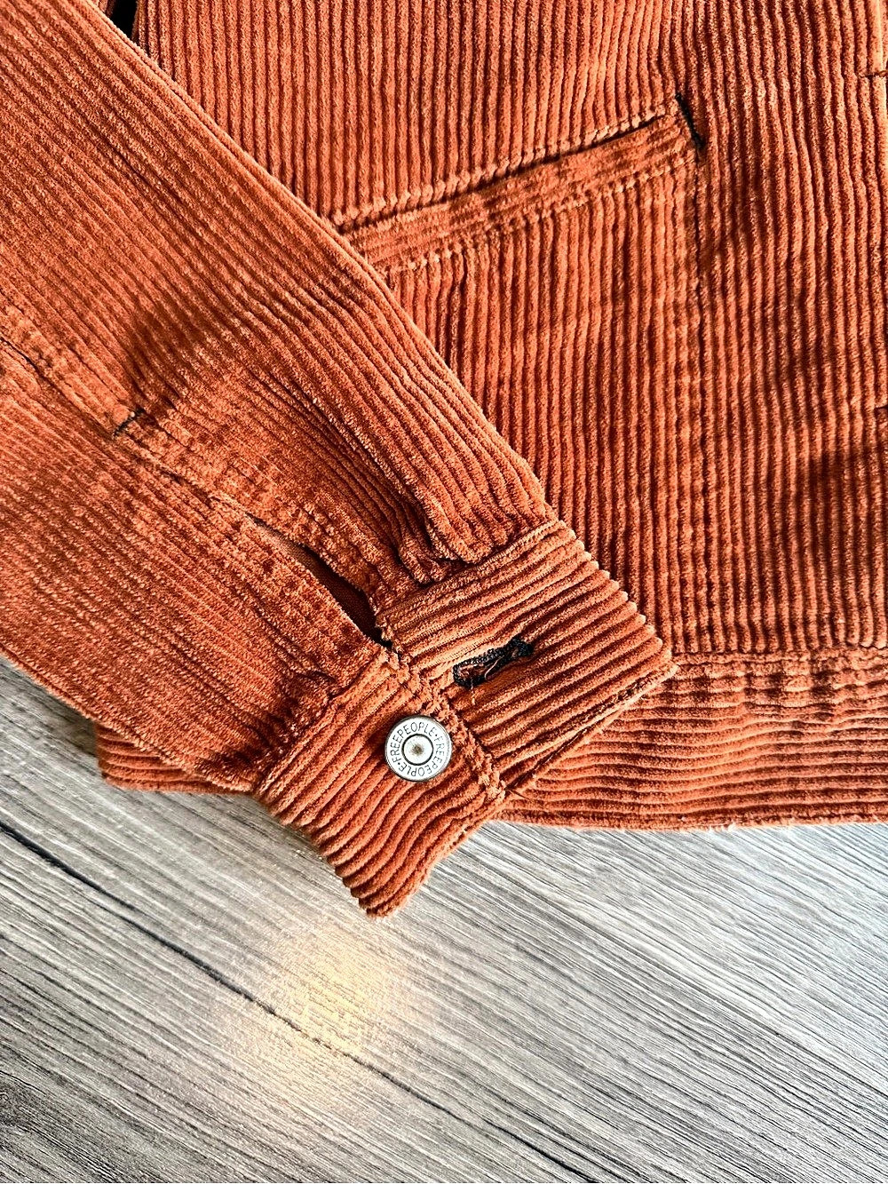 Free People 2020 Corduroy Jacket Orange Small Great Condition - Picture 6 of 10